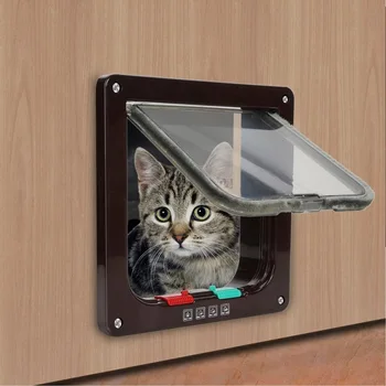 

Two-way Open Doorway Universal Pets Way Lockable Door Security Flap Gate Unrestrained Hole Cat Dog Goods Products Accessories