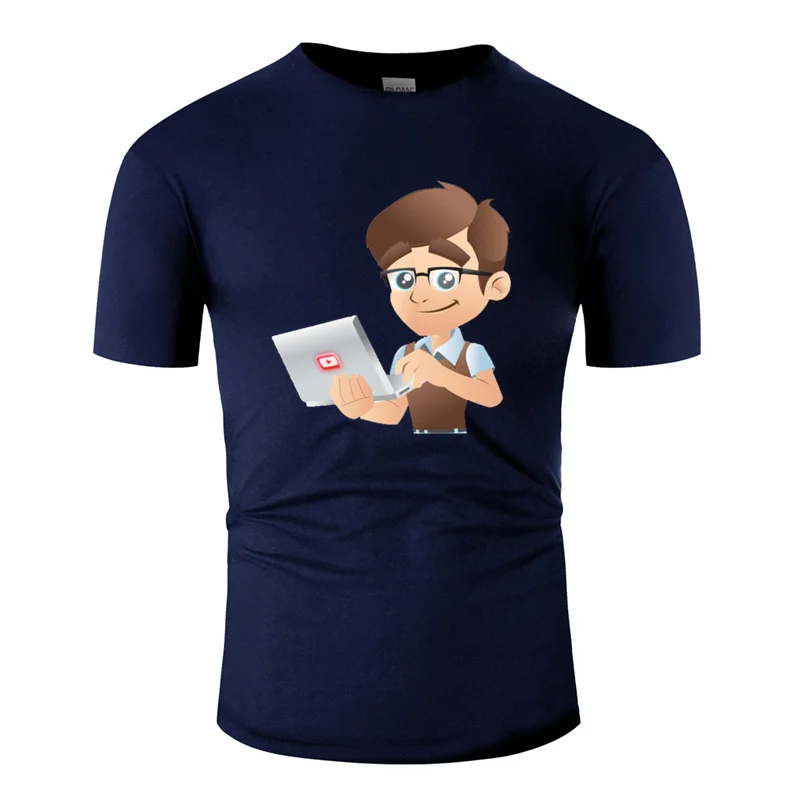 Men-Navy Blue Мужская Трикотажная дышащая Футболка-гик,, унисекс, европейский размер, S-5xl, с буквенным принтом, Мужская футболка с коротким рукавом и круглым вырезом - Цвет: Men-Navy Blue