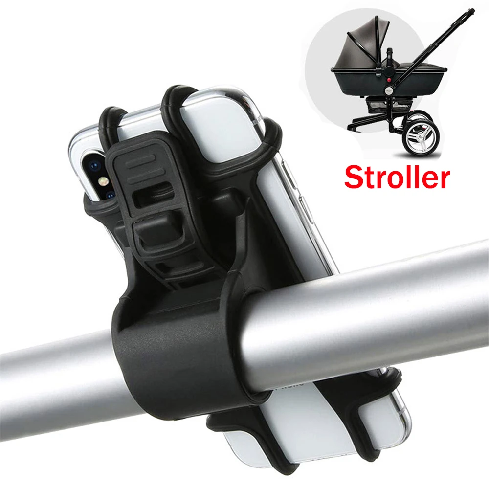 Baby Stroller Accessories  Universal stroller Silicone Phone Holder Mobile Phone Holder for pram Bicycle GPS Mount Bracket Baby Strollers medium