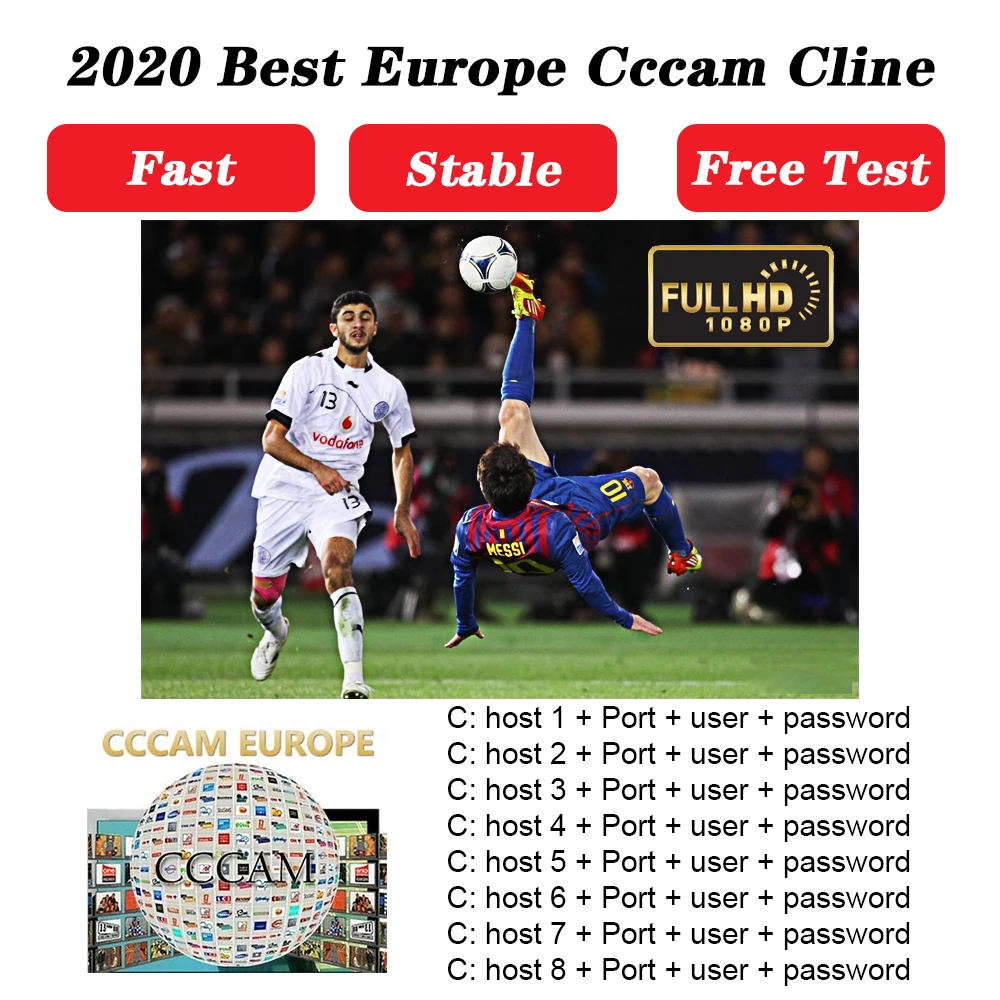 

Europe Receptor Cccams lines for 12 months spain used for DVB-S2 Ccams satellite receiver europe channels 4-8 lines