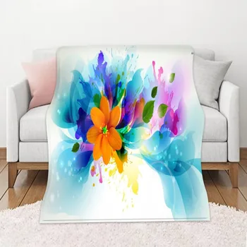 

DIY Custom Blanket Flower Autumn and Winter Warm Sofa Blanket HD Digital Printing Double-Sided Flannel Airable Blanket