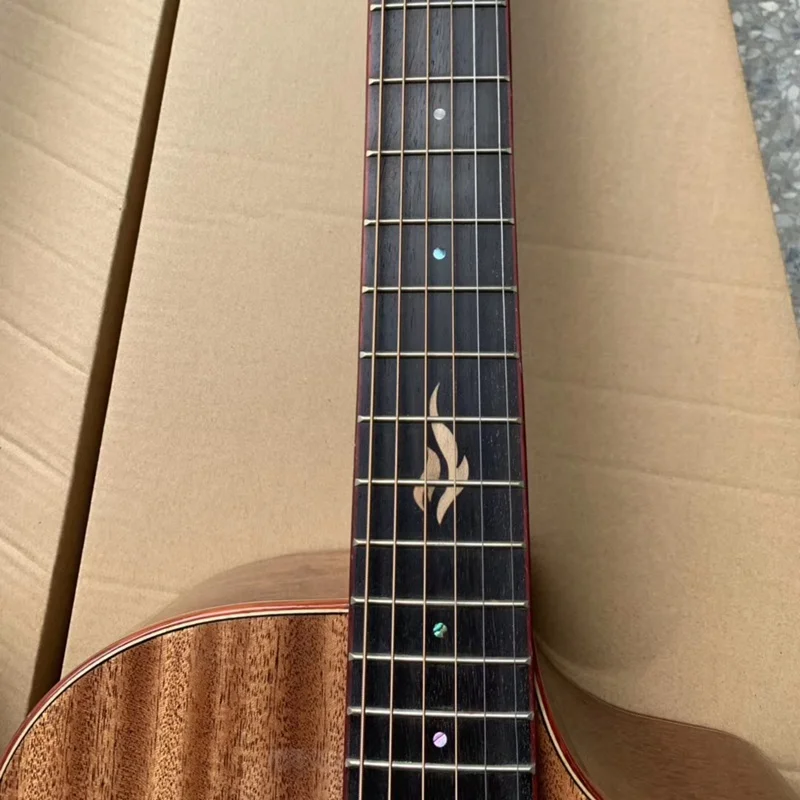 Полная твердая Акустическая гитара из дерева sapele 40 дюймов, глянцевая 6 струнная народная гитара с твердой еловой древесиной, высокое качество