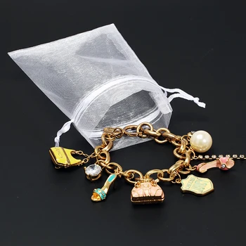 

Wholesale 50Pcs 21 Sizes Drawstring Organza Bags White&Colorful Jewelry Packaging Bags Wedding Gift Bags Jewelry Pouches 5Z