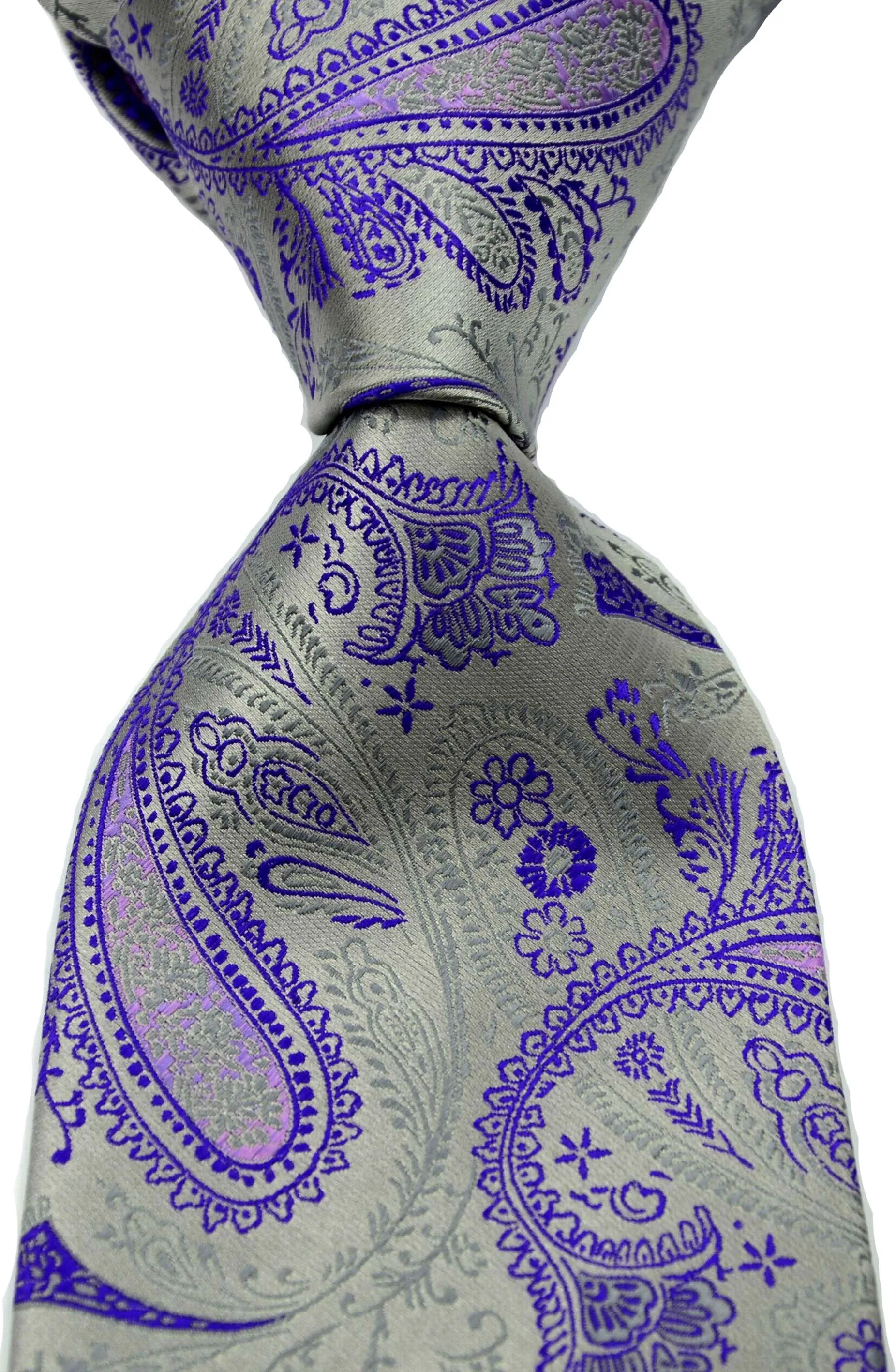 Purple Модные мужские классические галстуки с пейсли, золотые, черные, серые, фиолетовые, свадебные галстуки, шёлковый жаккардовый тканый мужской галстук, клетчатые шейные Галстуки - Цвет: Purple