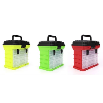 

Utility Fishing Tackle Box 4-Layers Fishing Case with Handle Large Capacity Fishing Accessories