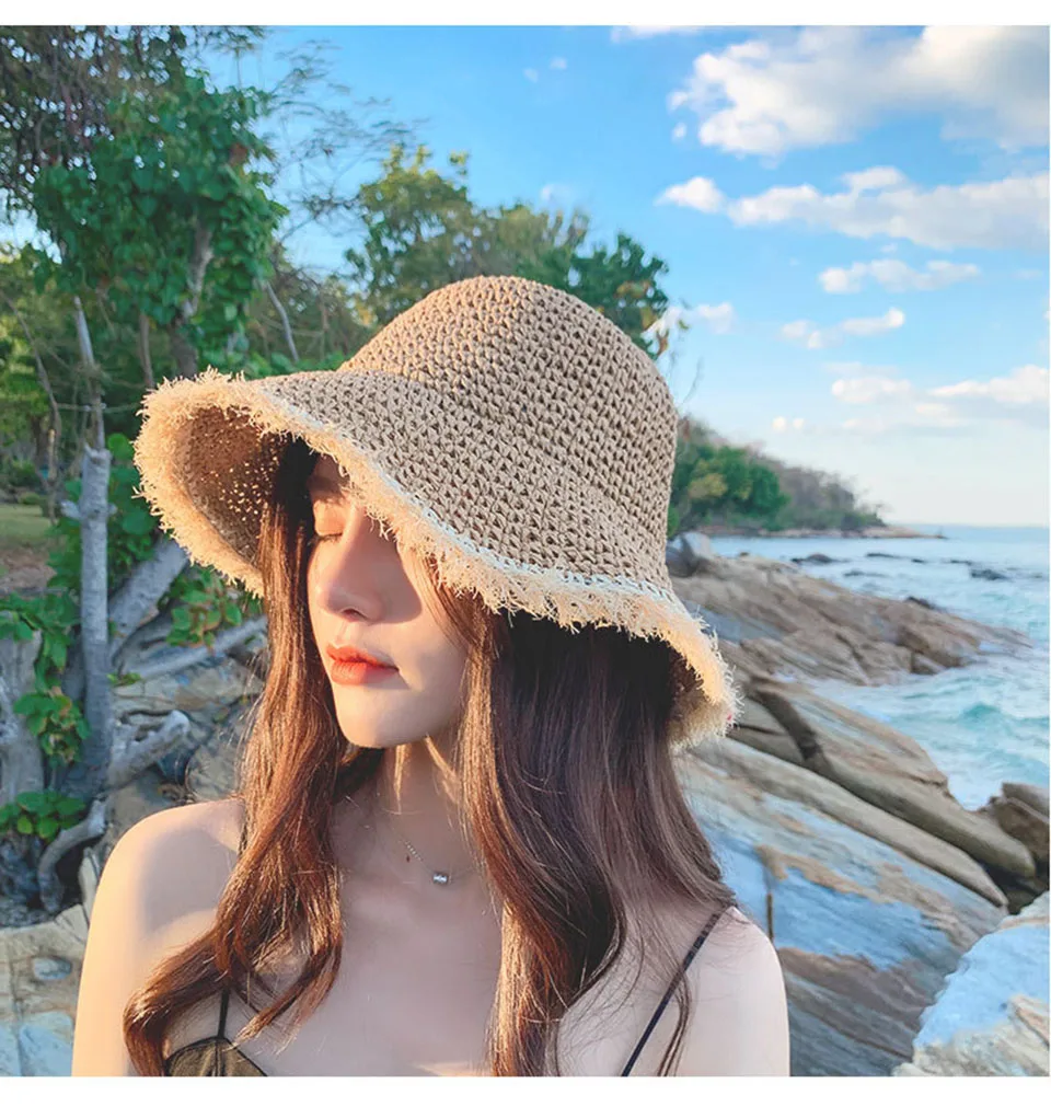 Waliicorners Straw Hats Leisure Journey Straw Hat Outdoors on Vacation Sunscreen Sun Hat 10 H2bfdb3bbfb104c5daa0f07252d58dba5p