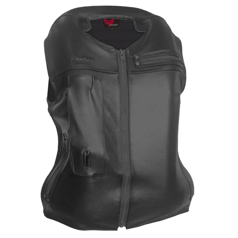 Duhan New Airbag Vest Genuine Leather Motorcycle Air Bag Armor Real Cohide Leather with Slow Respond Back Pad