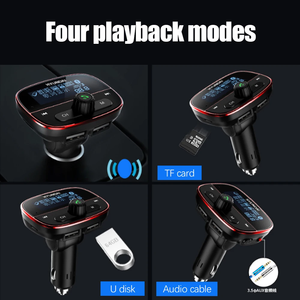1,8 ''Автомобильный MP3-плеер Многофункциональный Bluetooth громкий звонок большой экран лирика дисплей ABS модуль Conector FM модулятор HY89