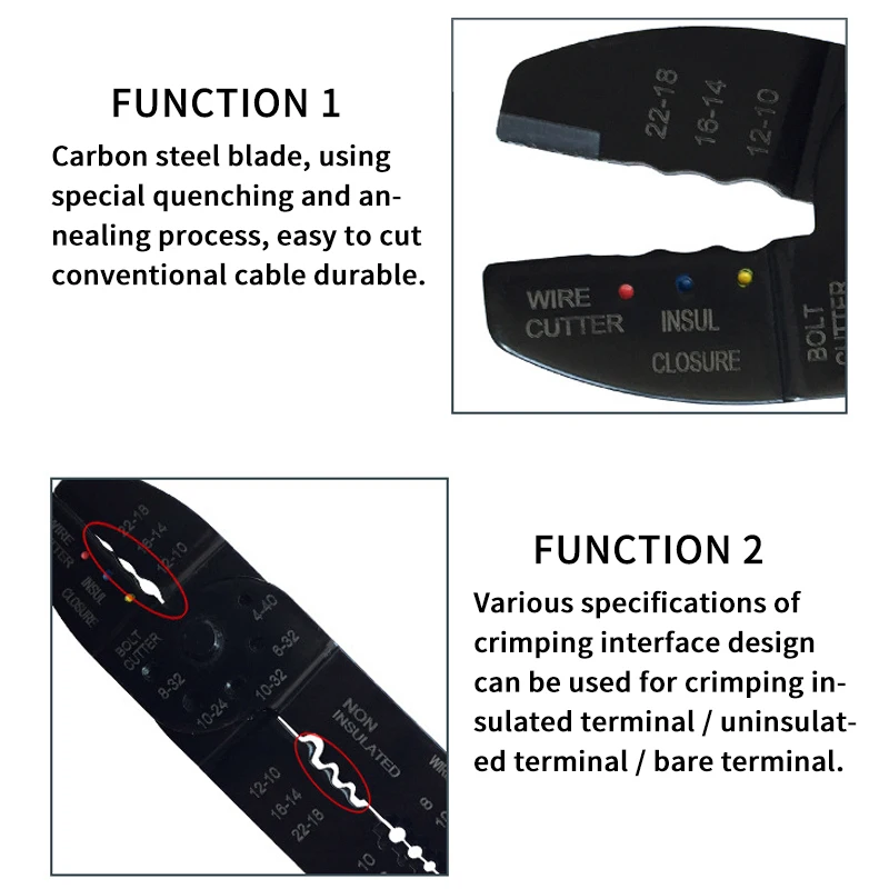 Free Shipping Multitool Crimping Pliers Electrical Terminals Combination Multi Tool Wire Stripper Cut Alicates Electricos FS-051
