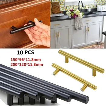 

10PCS Stainless Steel Kitchen Furniture Door Cabinet T Bar Handle Pull Knob Hardware Drawer Modern Hardware Handle