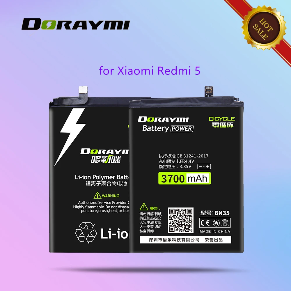 Аккумулятор DORAY mi BN36 для Xiaomi mi 6X A2 mi 6X mi A2, аккумуляторы для телефонов BN35 BN37 BN40 для Red mi 4 Pro 5 6 6A, сменная батарея