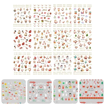 

48 Sheets Christmas Themed Nail Sticker Creative Christmas Themed Nail Decal for Christmas Nail Decoration