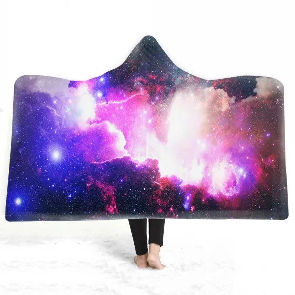 Color-10 Одеяло из микрофибры, 3D принт, галактика, космос, Вселенная, флис, шерпа, одеяло для подростков, носимое, с капюшоном, пледы, теплое одеяло - Цвет: Color-10