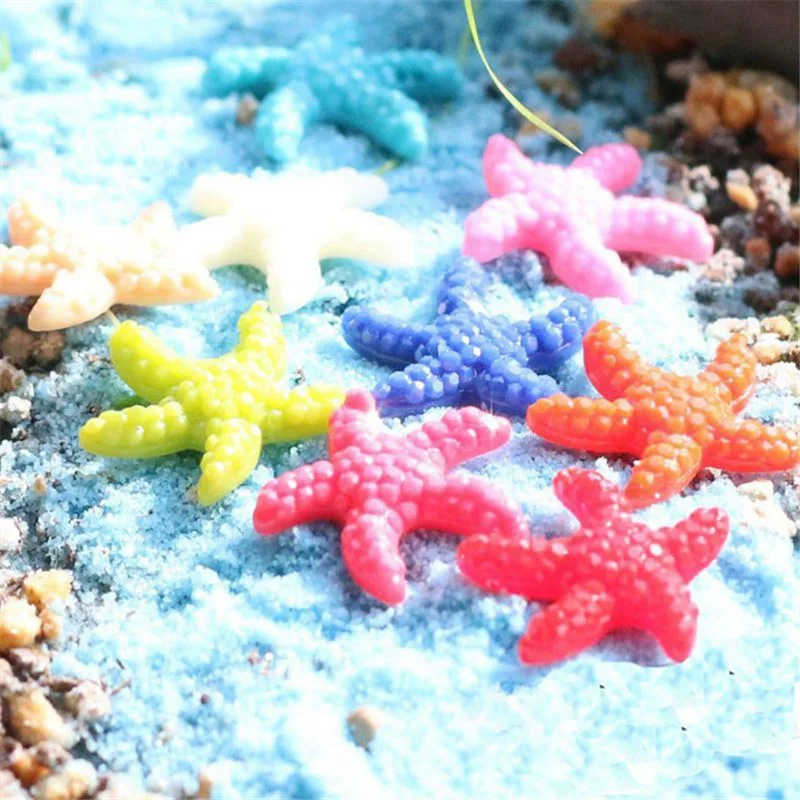 random color DIY Красочные пятиугольные морские звезды микро ландшафтное украшение креативное украшение аквариума из смолы аквариумные аксессуары для ландшафтного дизайна - Цвет: random color