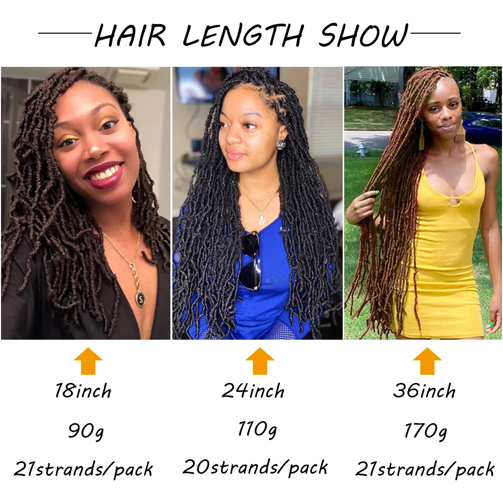 Mtmei Hair Faux Locs Crochet Hair Natural Curly Dreadlocks Hair Black Dark Brown Soft Locs Crochet Braids 18