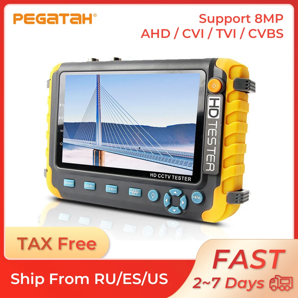 8MP AHD CCTV tester camera 5 inch Portable CCTV Mini monitor cameras tester AHD CVBS tester kamery HDMI VGA R485 video tester