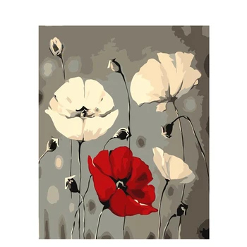 

Flowers Oil Painting Frame 40x50 Canvas Acrylic Paints Coloring HandPainted Drawing Picture By Number For Adults Home Decor Art