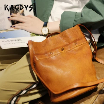 

Head Layer of Leather Literary Luxury Girl Handbags High Quality Vintage Ladies Tote Purse Fashion Casual Cross Shoulder Bag New