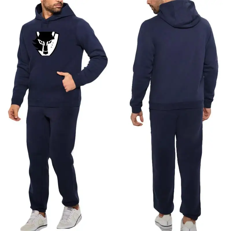 Promo Olevo 2Pcs Sets New Men's Hoodie Printed Hooded Pullover Sweatshirt Tracksuit Leisure Sweatpants Sports Casual Set