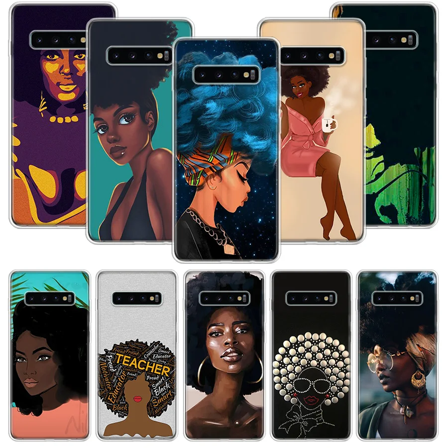 Afro Girls Case for Samsung Galaxy S20 Ultra Note 10 9 8 S10E S9 S8 J4 J6 J8 Plus + Pro S7 S6 Soft Phone Coque Afro Girls Case for Samsung Galaxy S20 Ultra Note 10 9 8 S10E S9 S8 J4 J6 J8 Plus + Pro S7 S6 Soft Phone Coque