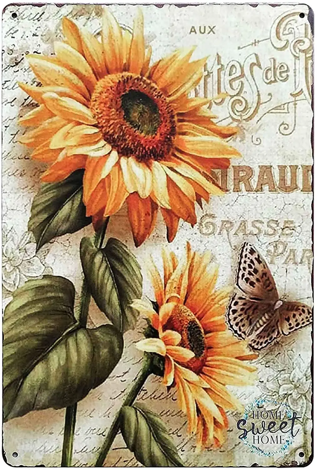 

TISOSO Colorful Sunflower Vintage Metal Sign Garden Themed Farmhouse Home Decor Bathroom Decorative Signs Plaques 8X12Inch
