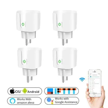 

Smart WiFi Plug Adaptor 16A Remote Voice Control Power Monitor Socket Outlet Timing Function work with Alexa Google Home