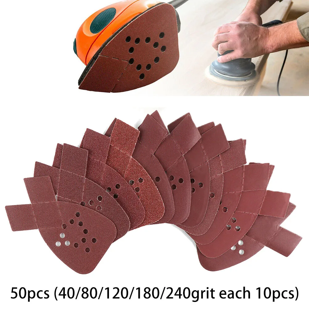 50pcs Sandpapers Set Kit Grit Sander Attachments Replacement Parts Mouse  Sanding Sheets Pads For Black & Decker