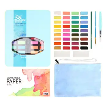 

Solid Watercolor Paint Set 36 Colors Art With Water Brush Pen Watercolor Paint M0XB