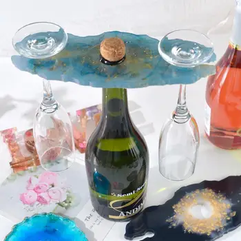 

Shiny Round Silicone Molds Epoxy Resin Molds Coaster DIY Coasters Household Making Wine Rack Mould Crystal Cup Holder Mold