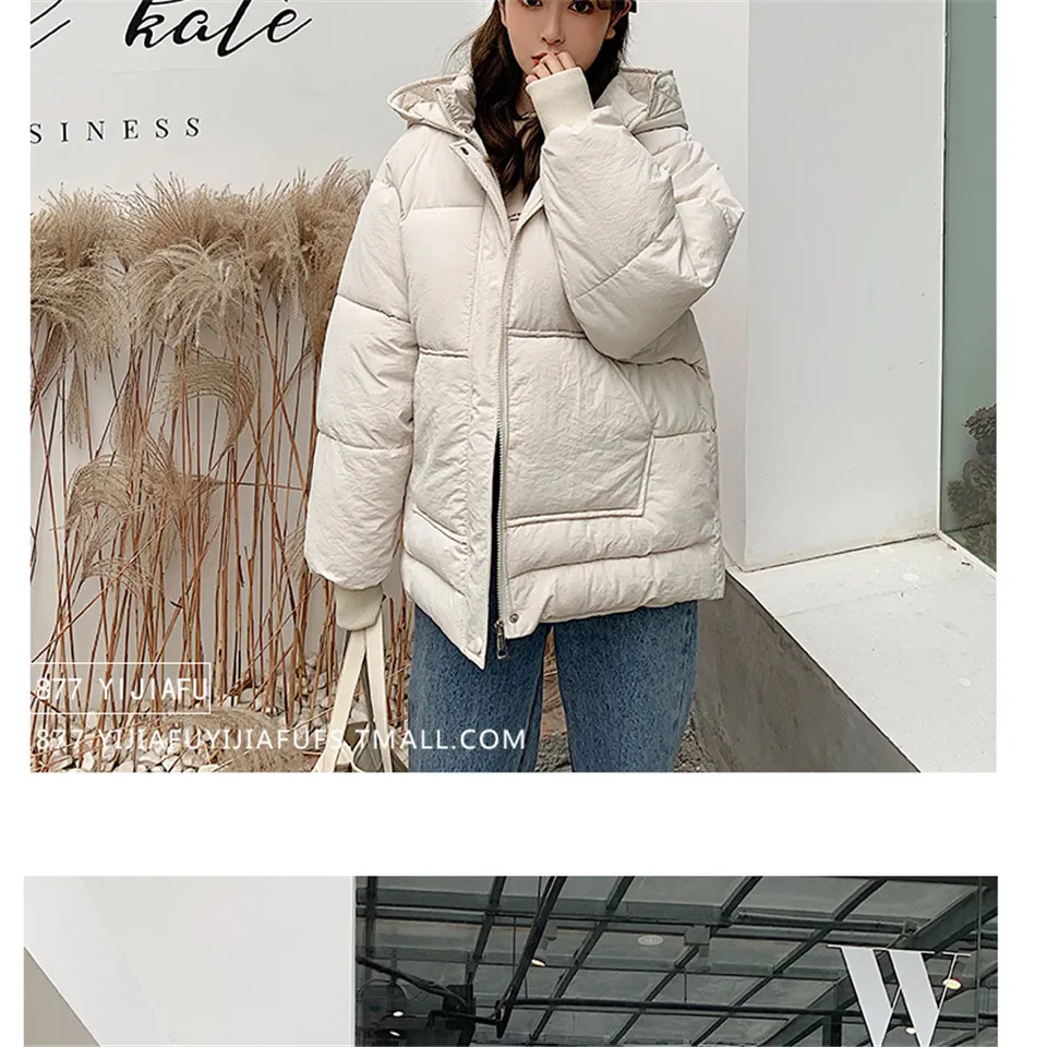С капюшоном Mujer Pocket популярная плотная свободная теплая однотонная верхняя одежда Feminino повседневное пальто парка зимнее пальто мода