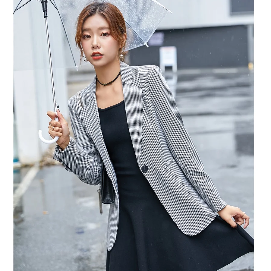 2020 Fashion Casual Women Blazer and Jackets Grey Office Ladies Coat Outerwear Clothes Female Elegant Formal Office Work Wear