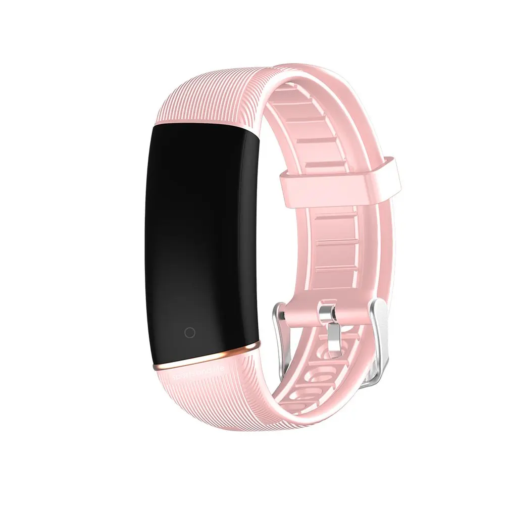 ONLENY E98 смарт-Браслет фитнес-часы монитор сердечного ритма Smartband с кровяным давлением кислородный водонепроницаемый спортивный трекер - Цвет: Розовый