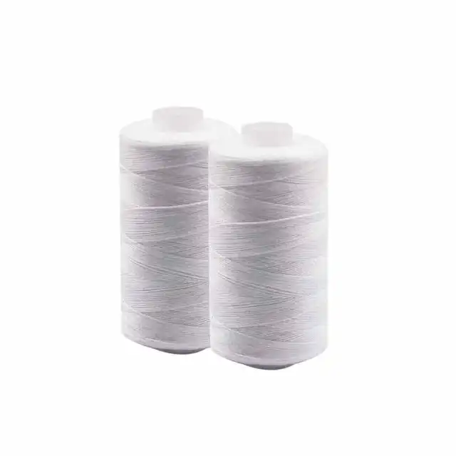 D&D 500M Strong and Durable Sewing Threads for Sewing Polyester Thread Clothes Sewing Supplies Accessories White  Black 2pcs White
