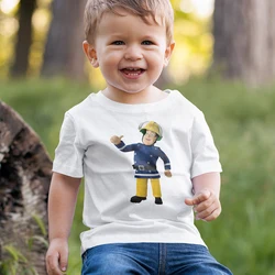 T Shirt de pompier pour enfants, dessins animés anglais les plus populaires, vêtements pour enfants, décontracté pour garçons et filles, hauts d'été basiques, nouvelle collection 2022 