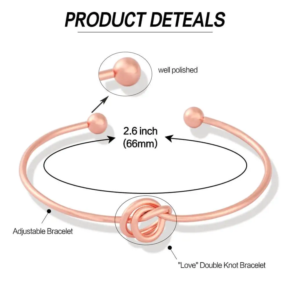 Bridesmaid Bracelets Hair Tie Gift Love Knot Adjustment Bangle Bridesmaids Hair Tie Bridal Shower Set of 6