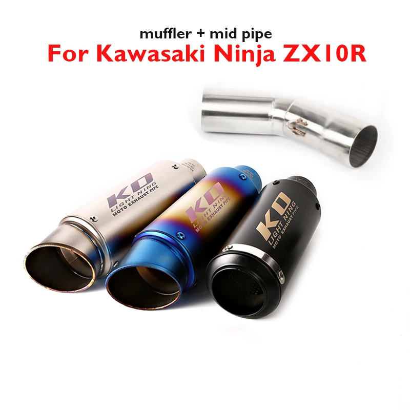 

For Kawasaki Ninja ZX10R 2008-2020 Motorcycle Exhaust Pipe Muffler Escape System Connection Link Tube Middle Mid Pipe Slip on