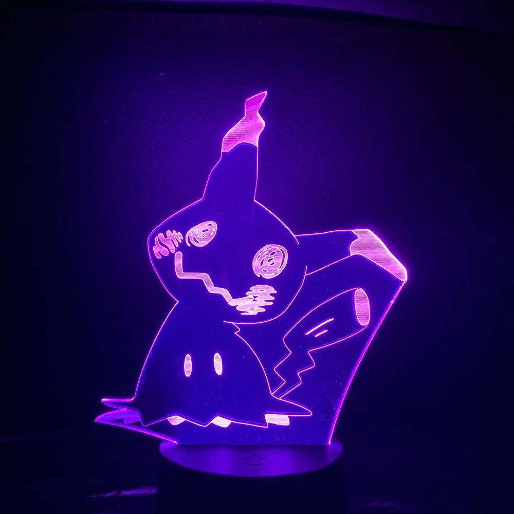 Pokemon Go Mimikyu рисунок детский ночной Светильник СВЕТОДИОДНЫЙ Цвет Изменение прикроватная атмосфера Новинка лампы подарок Usb светодиодный светильник ребенок Mimikyu