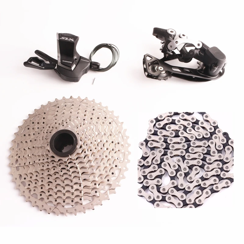 Shimano SLX M7000 mtb велосипед 11 скоростей переключения задних переключателей с sunracing Csms8 11-46t кассета серебро KMC x11.93 цепь