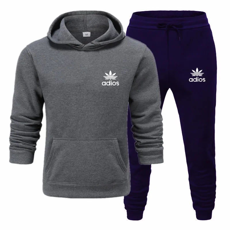 SH-ZQ ADIOS Printing Men's Sets drop shipping hoodies+Pants Harajuku wholesale Sport Suits Casual Sweatshirts Tracksuit Sportswear - Цвет: SH-ZQ
