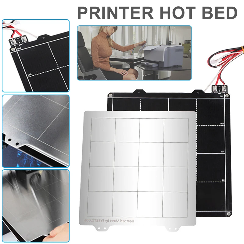 

24V Magnetic Heated Bed and Iron Plate 3D Printer Parts Kit for Prusa I3 Anet A8 GV99