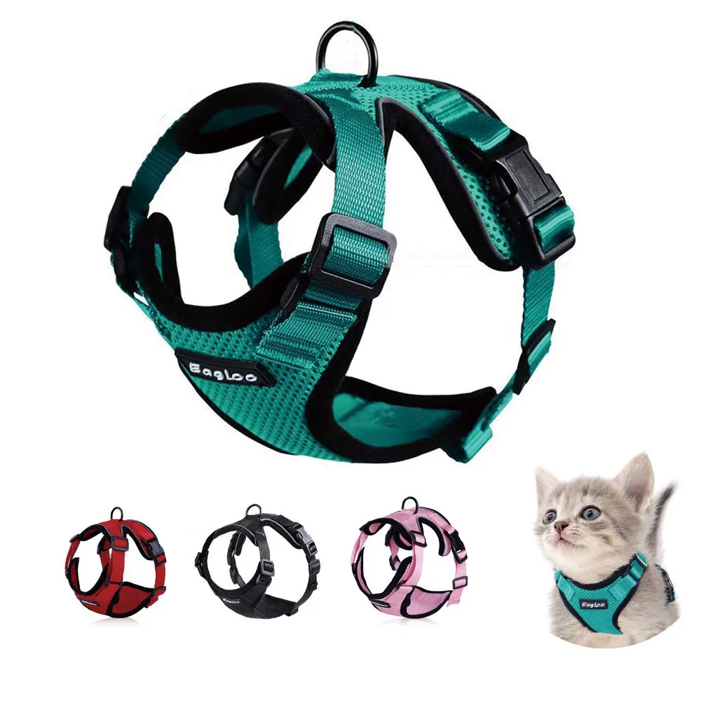Leash-Set Vest Harness Puppy Escape-Proof Kitten And for Cat with Reflective-Strips Adjustable