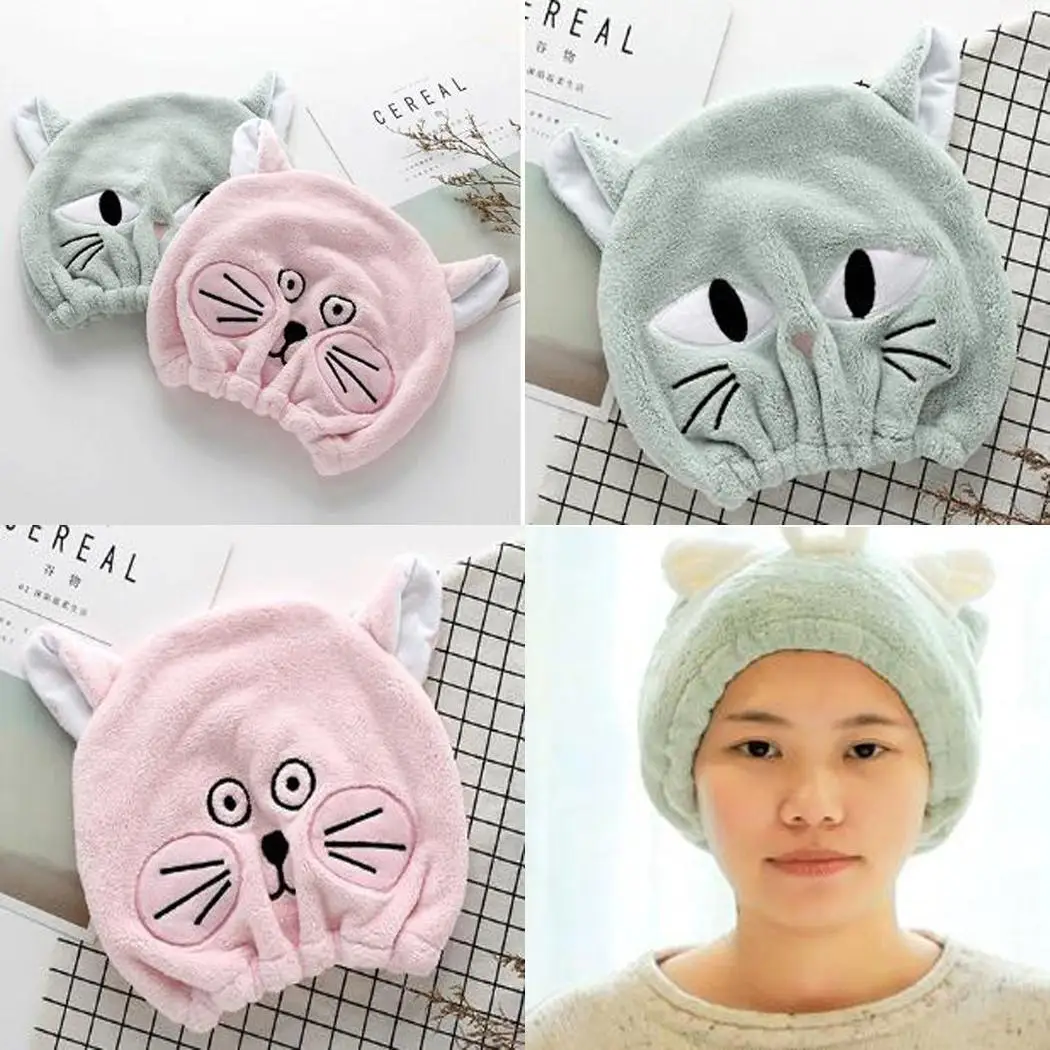 Women Casual Cute Soft Water Absorption Hair Towel Home Soft, Absorption, Care Wrap Hair Drying Cap