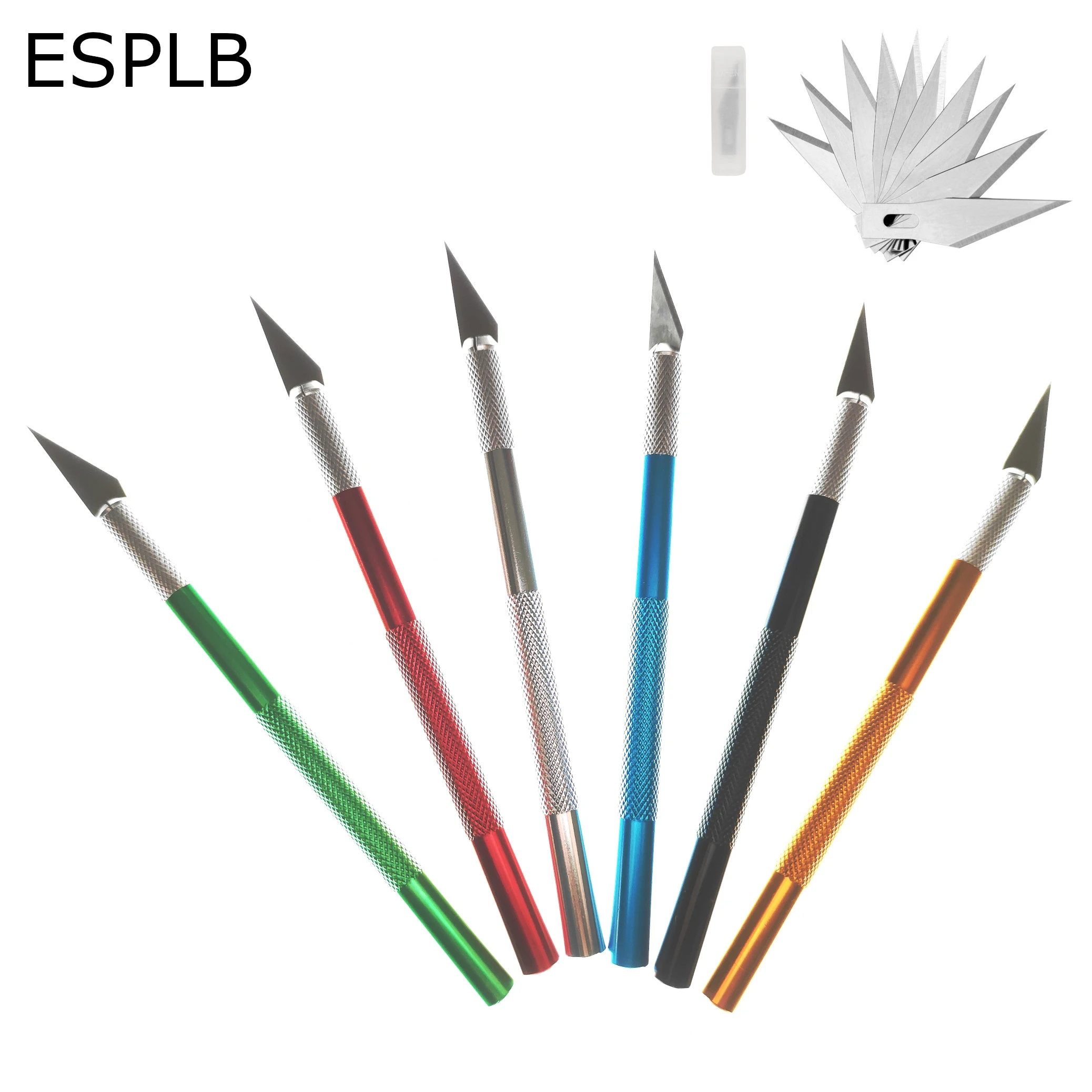 Engraving Non-Slip Metal Scalpel Knife Kit + 50/20/10/5pcs #11 Blades Cutter Craft Knives for Mobile Phone PCB Repair Hand Tools 2