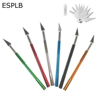 Engraving Non-Slip Metal Scalpel Knife Kit + 50/20/10/5pcs #11 Blades Cutter Craft Knives for Mobile Phone PCB Repair Hand Tools 2
