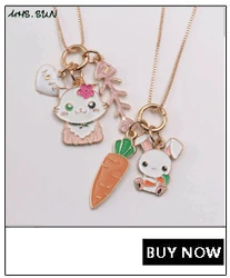 MHS.SUN Fashion Unicorn Kids Girls Long Chain Necklace Cute Rainbow Heart Conch Charming Pendants Necklace For Baby Children 1Pc