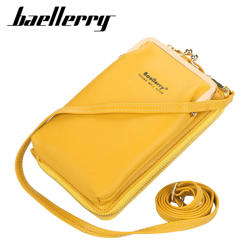 

Baellerry New Women's Soft Leather Messenger Bag with Large Capacity for Vertical Fashion Versatile Mobile Phone Bag Long Purse