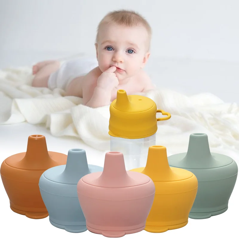 Fashion Baby Silicone Pacifier Cup Lid Children's Learning to Drink Water Supplies Leakproof Soft Baby Feeding Cups Drinkware 6