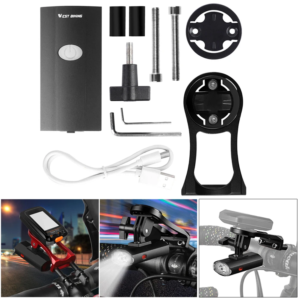  USB Aufladbare Fahrrad Licht Helle 300 Lumen mit Fahrrad Computer Bike GPS Halter Wasserdichte Fahr