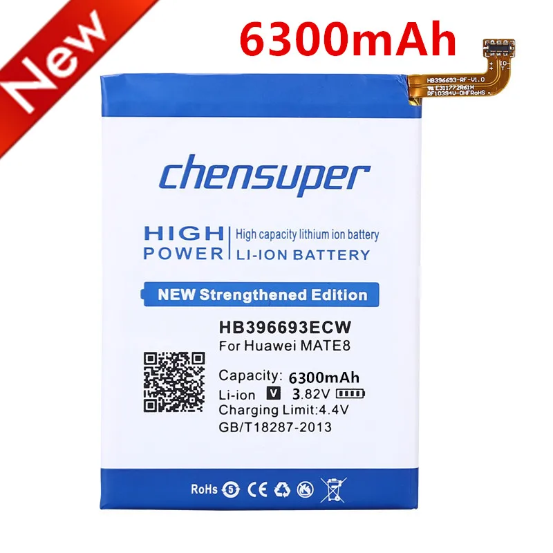 100% Original chensuper For Huawei mate 8 Battery 6300mAh HB396693ECW Smart Mobile Phone + +Tracking Number | Мобильные телефоны и