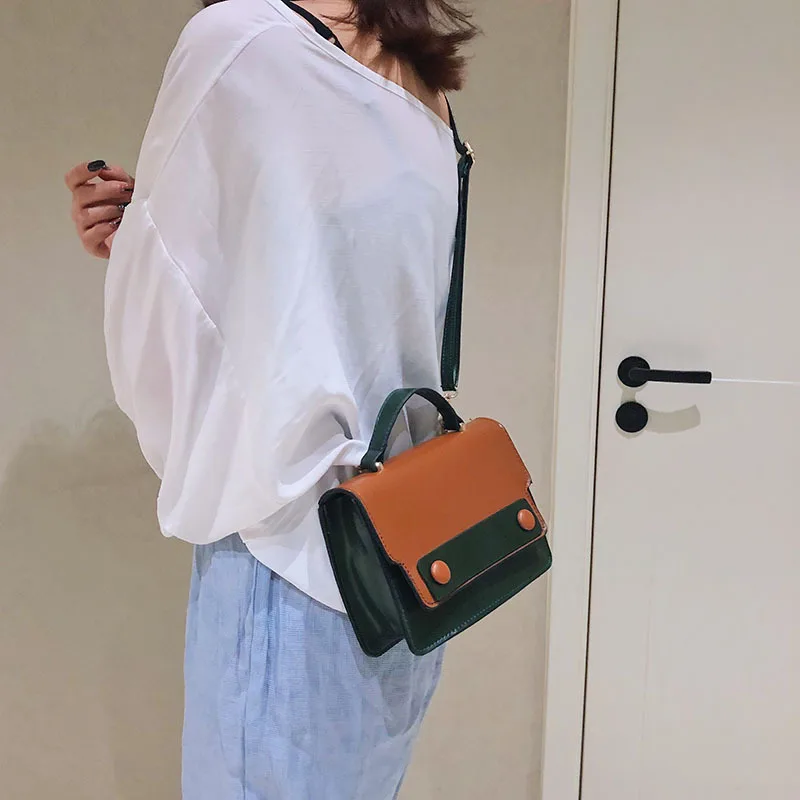 

New Arrival Bag Women's 2019 New Style Contrast Color Retro Square Sling Bag Fashion Single-shoulder Bag for Women Versatile Han
